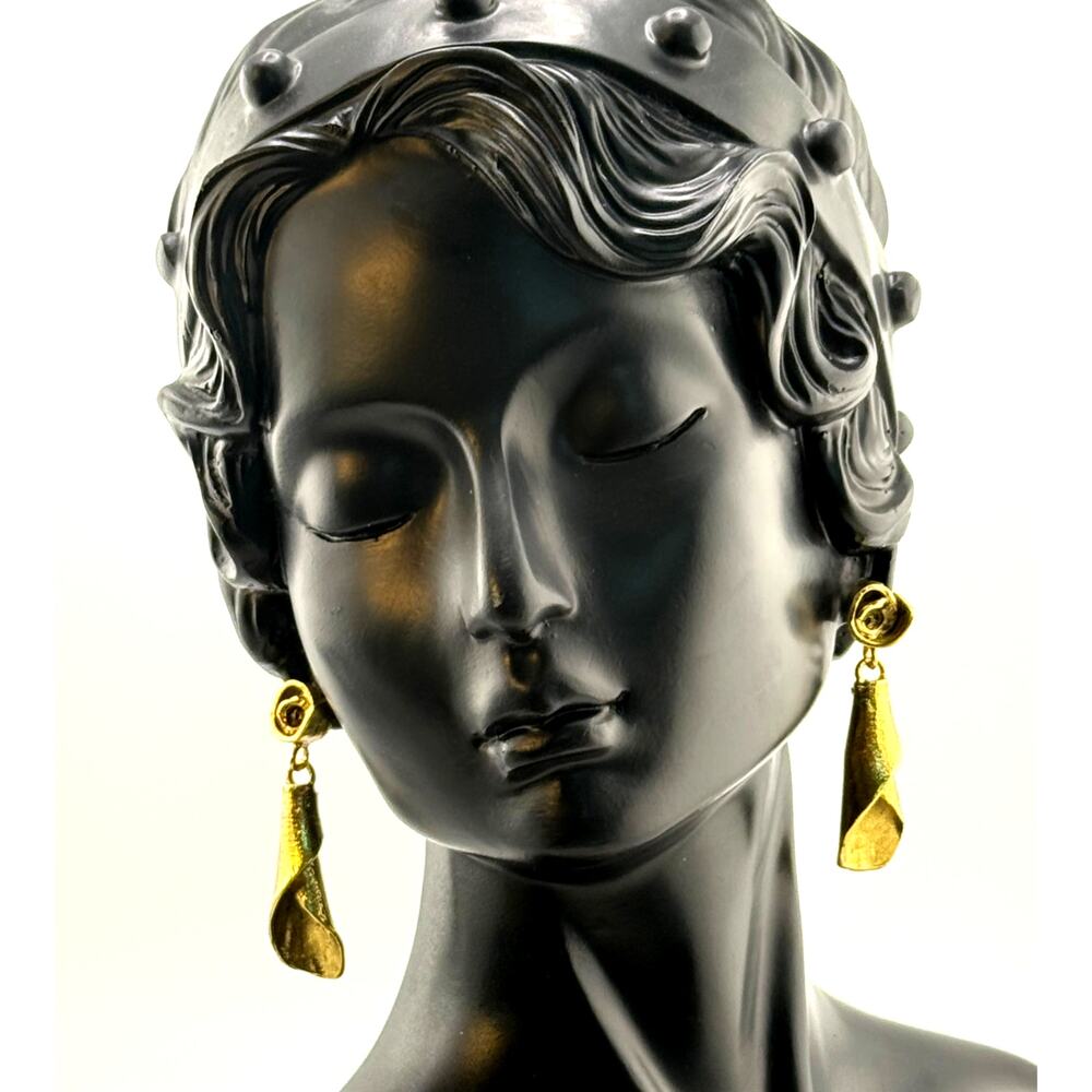 Karine Sultan 24K Gold Plated Artistic Dangle Earrings